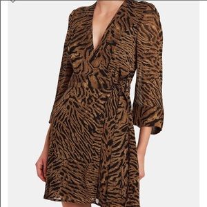 GANNI Tiger Print Wrap Mini Dress 4